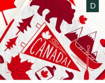 Party City Canada day paper beverage napkins offer