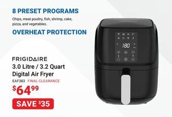 Visions Electronics Frigidaire 3.0 litre/3.2 quart digital air fryer offer