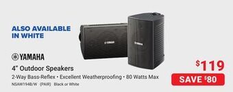 Visions Electronics Yamaha 4 outdoor speakers offer