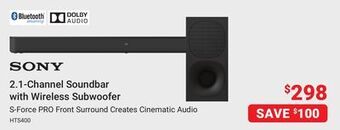 Visions Electronics Sony 2.1-channel soundbar with wireless subwoofer offer