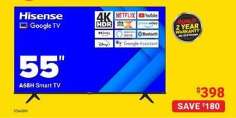 Visions Electronics Hisense 55 a68h smart tv offer