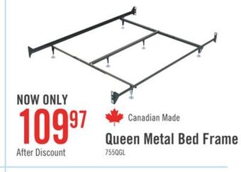 The Brick Queen metal glide bed frame with headboard/footboard attachment offer