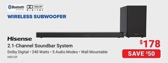 Visions Electronics Hisense 2.1-channel soundbar system offer