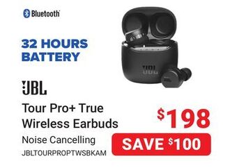 Visions Electronics Jbl tour pro+ true wireless earbuds offer