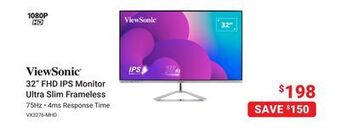 Visions Electronics Viewsonic 32 fhd ips monitor ultra slim frameless offer