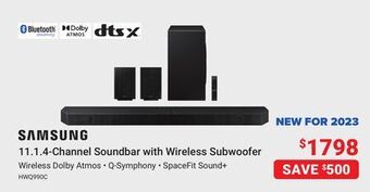 Visions Electronics Samsung 11.1.4-channel soundbar with wireless subwoofer offer
