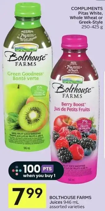 IGA BOLTHOUSE FARMS Juices 946 mL offer