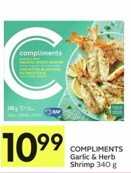 IGA COMPLIMENTS Garlic & Herb Shrimp 340 g offer