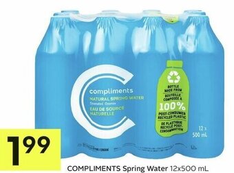 IGA COMPLIMENTS Spring Water 12x500 mL offer