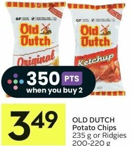 IGA OLD DUTCH Potato Chips 235 g or Ridgies 200-220 g offer