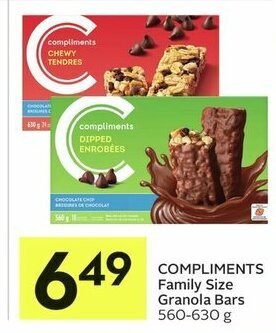 IGA COMPLIMENTS Family Size Granola Bars 560-630 g offer