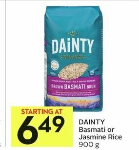IGA DAINTY Basmati or Jasmine Rice 900 g offer