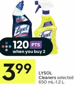 IGA LYSOL Cleaners selected 650 mL-1.2 L offer