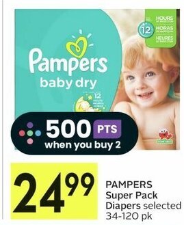 IGA PAMPERS Super Pack Diapers selected 34-120 pk offer