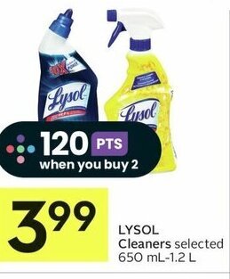 IGA LYSOL Cleaners selected 650 mL-1.2 L offer