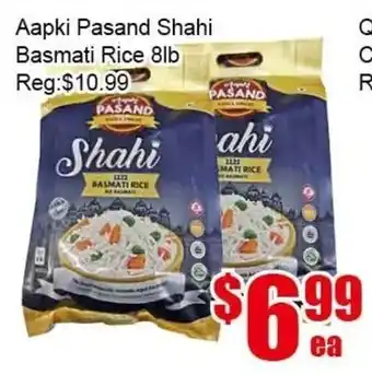 New Pacific Supermarket Aapki Pasand Shahi Basmati Rice 8lb offer