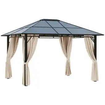 Best Buy Outsunny 10' x 12' outdoor hardtop gazebo with polycarbonate panel roof, garden deluxe pavilion canopy bbq sunshade shelter w offer