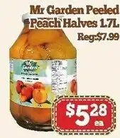 Nations Fresh Foods Mr Garden Peeled Peach Halves 1.7L offer
