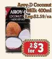 Nations Fresh Foods Aroy-D Coconut Milk 400 mL offer