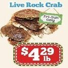 Nations Fresh Foods Live Rock Crab offer