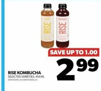 Real Canadian Superstore RISE KOMBUCHA SELECTED VARIETIES, 414 ML offer