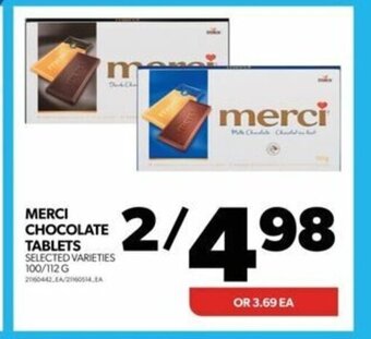 Real Canadian Superstore MERCI CHOCOLATE TABLETS offer