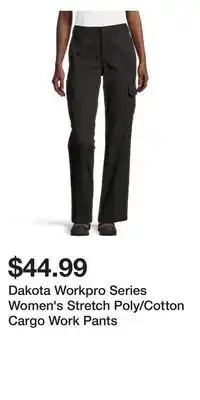 Mark's Dakota workpro series women's stretch poly/cotton cargo work pants offer