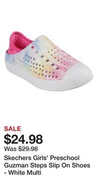 Mark's Skechers girls' preschool guzman steps slip on shoes - white multi offer