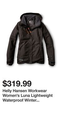 Mark's Helly hansen workwear women's luna lightweight waterproof winter jacket - black offer