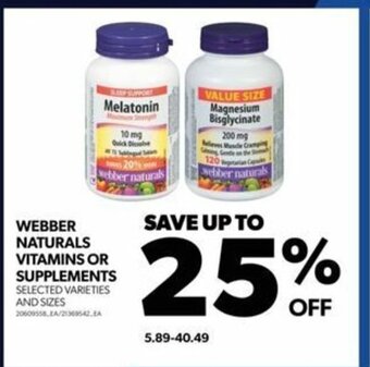 Real Canadian Superstore WEBBER NATURALS VITAMINS offer
