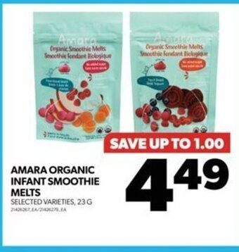 Real Canadian Superstore AMARA ORGANIC INFANT SMOOTHIE MELTS offer