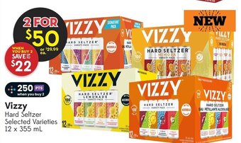 Sobeys Vizzy Hard Seltzer Selected Varieties 12 x 355 mL offer