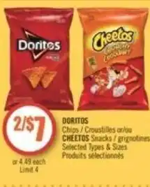 Shoppers Drug Mart DORITOS Chips& CHEETOS Snacks (2) offer