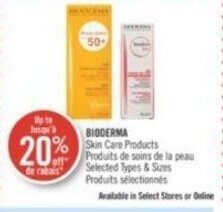 Shoppers Drug Mart BIODERMA Skin Care Products offer