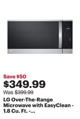 Best Buy Lg over-the-range microwave with easyclean - 1.8 cu. ft. - stainless steel offer