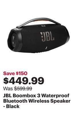 Best Buy Jbl boombox 3 waterproof bluetooth wireless speaker - black offer