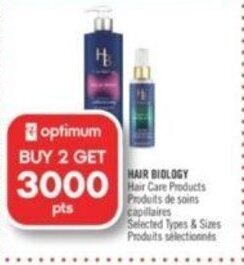 Shoppers Drug Mart HAIR BIOLOGY Hair Care Products offer