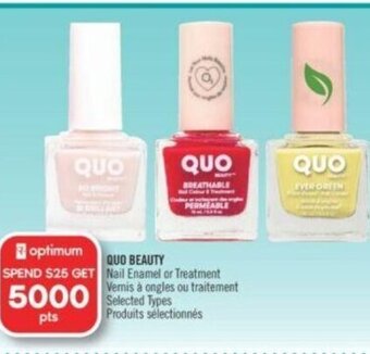 Shoppers Drug Mart QUO BEAUTY Nail Enamel or Treatment offer