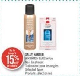 Shoppers Drug Mart SALLY HANSEN AIRBRUSH LEGS or/ou Nail Treatment offer