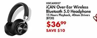 Canada Computers iCAN Over-Ear Wireless Bluetooth 5.0 Headphone offer