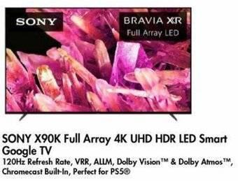 Canada Computers SONY X90K Full Array 4K UHD HDR LED Smart Google TV , 55" offer