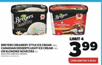 Real Canadian Superstore BREYERS CREAMERY STYLE ICE CREAM 1.66 L offer