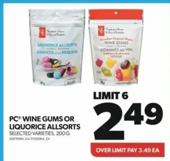 Real Canadian Superstore PC wine gums or liquorice all sorts offer