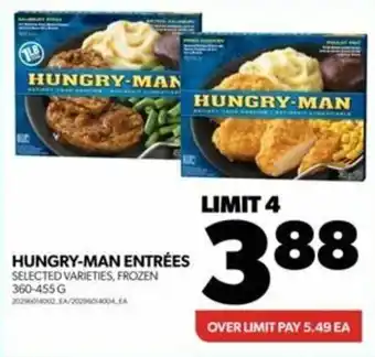 Real Canadian Superstore HUNGRY-MAN ENTRÉES H offer