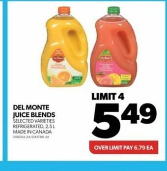 Real Canadian Superstore Del monte juice blends offer