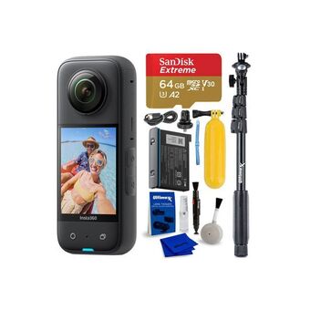 Best Buy Insta360 x3 5.7k 360° waterproof touch screen action camera - 6pc 64gb bundle offer