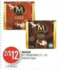 Shoppers Drug Mart MAGNUM ICE CREAM BARS 3's-4's (for2) offer