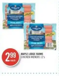 Shoppers Drug Mart MAPLE LODGE FARMS CHICKEN WIENERS 12's offer