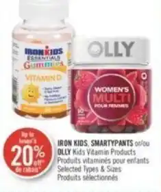 Shoppers Drug Mart IRON KIDS, SMARTYPANTS or/ou OLLY KIDS VITAMINS PRODUCTS offer