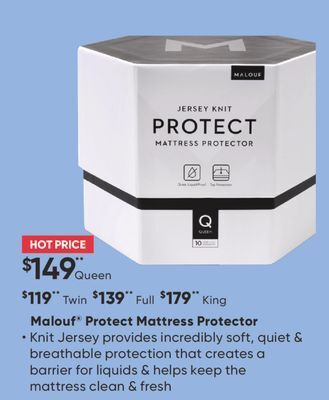 Sleep Country Malouf® protect mattress protector offer